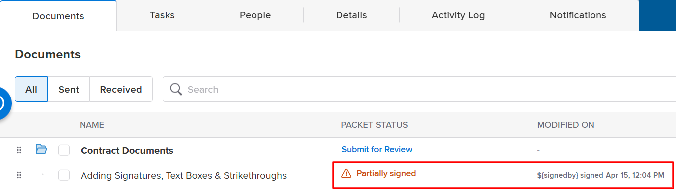 dotloop: 2.0 Share Statuses