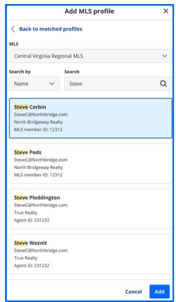 Showcase: My Account – Profile & MLS